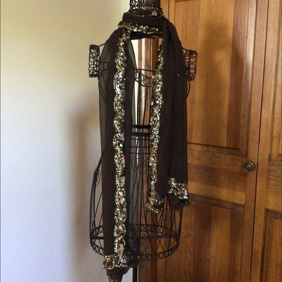 Oscar de la Renta Accessories - Oscar by Oscar de La renta silk and sequin shawl/scarf 68”X19”